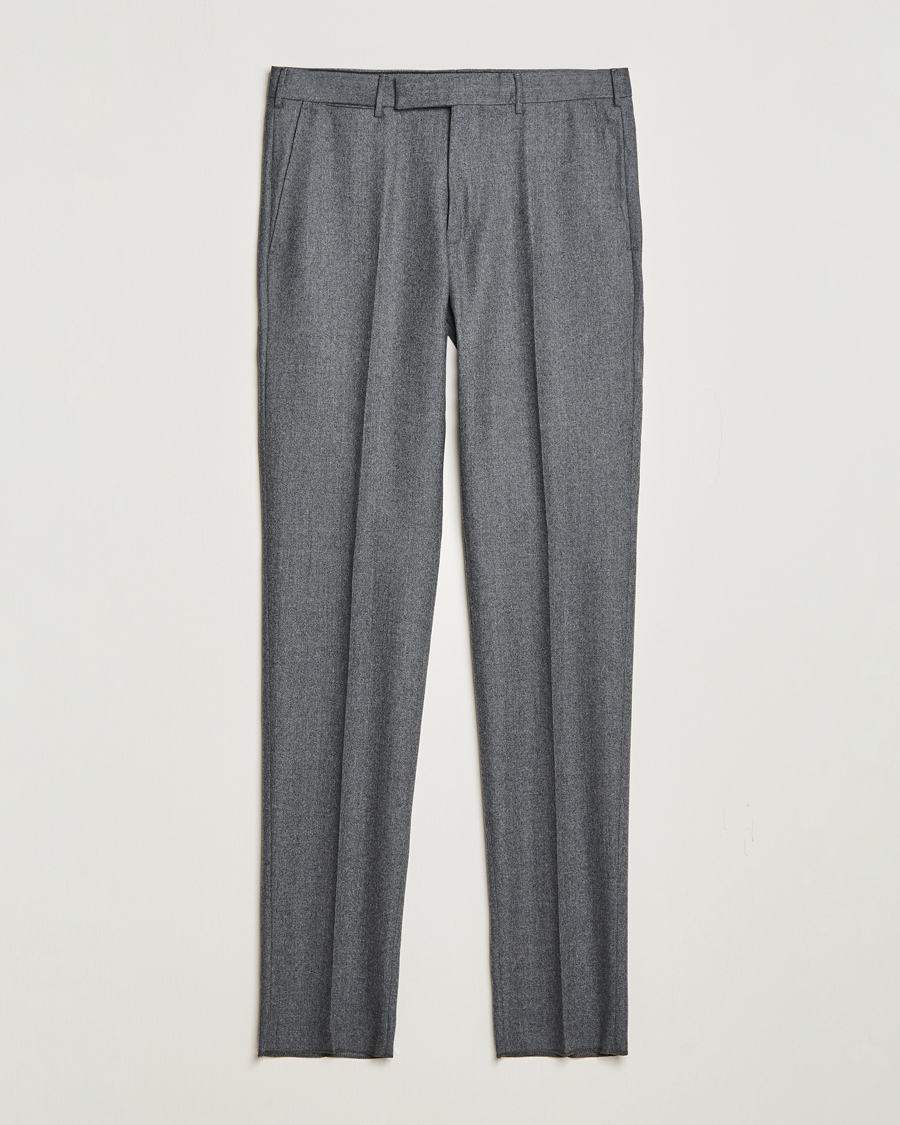 Heren | Broeken | Zegna | Carded Flannel Trousers Grey Melange