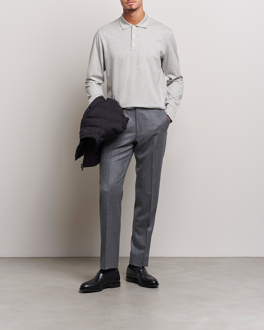 Heren | Broeken | Zegna | Carded Flannel Trousers Grey Melange
