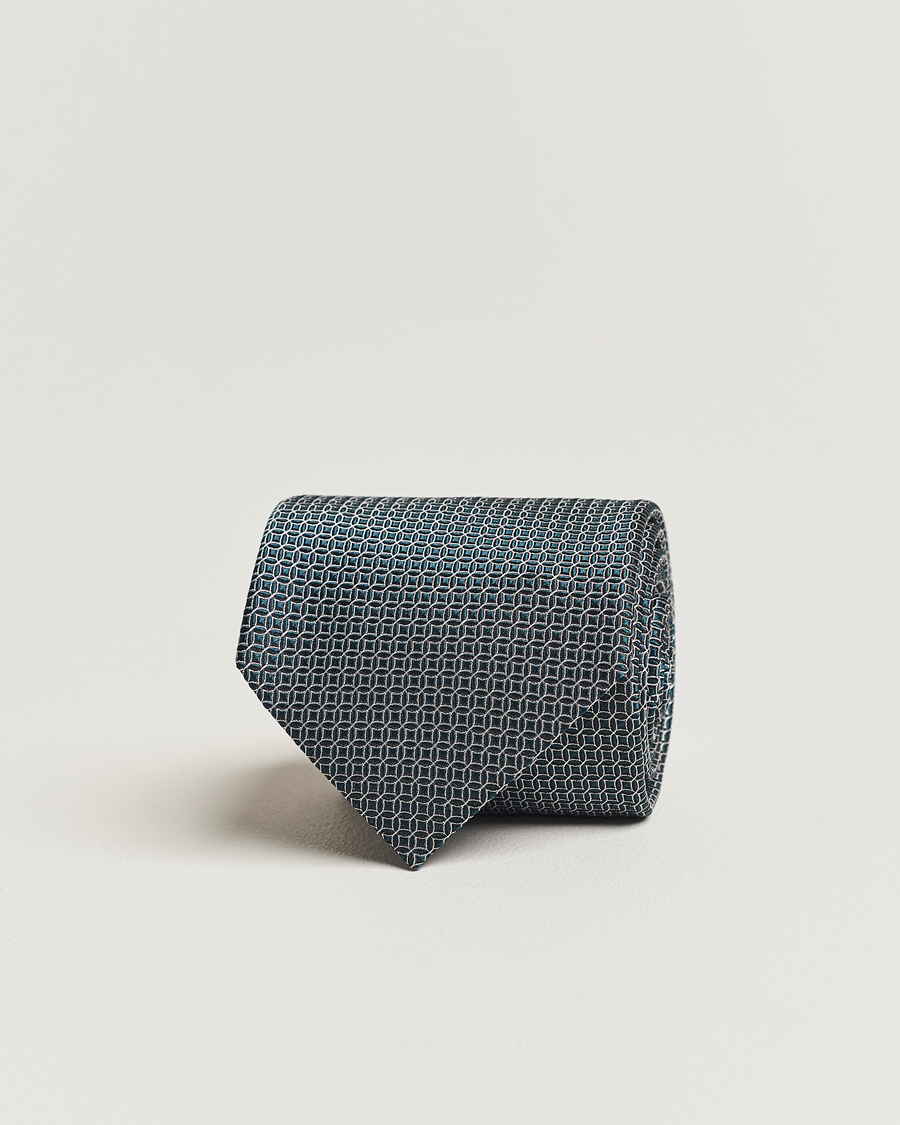 Heren | Zegna Printed Silk Tie Dark Green | Zegna | Printed Silk Tie Dark Green
