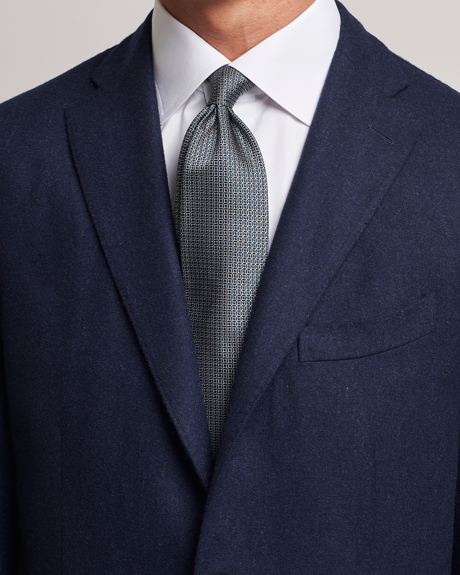 Heren | Zegna Printed Silk Tie Dark Green | Zegna | Printed Silk Tie Dark Green