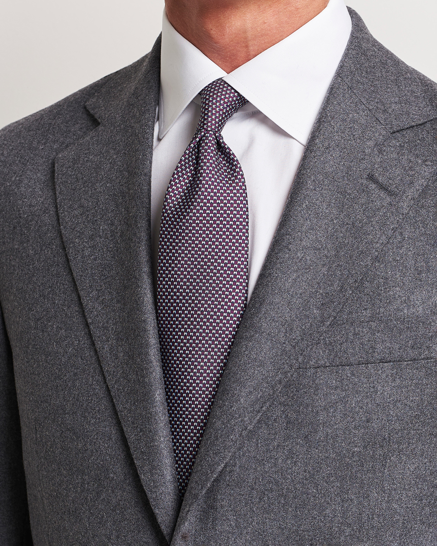 Heren | Zegna Jacquard Silk Tie Purple | Zegna | Jacquard Silk Tie Purple