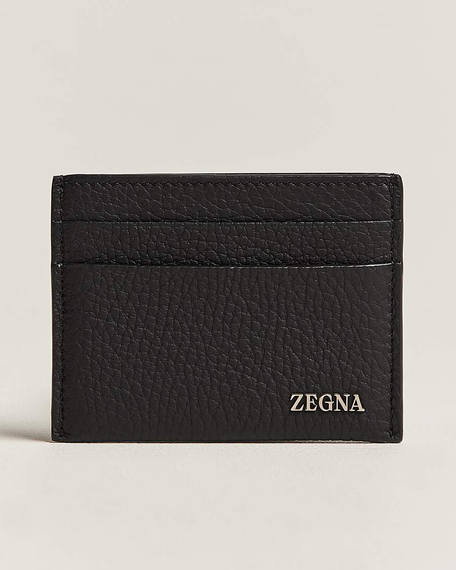 Heren | Zegna | Zegna | Grain Leather Card Holder Black