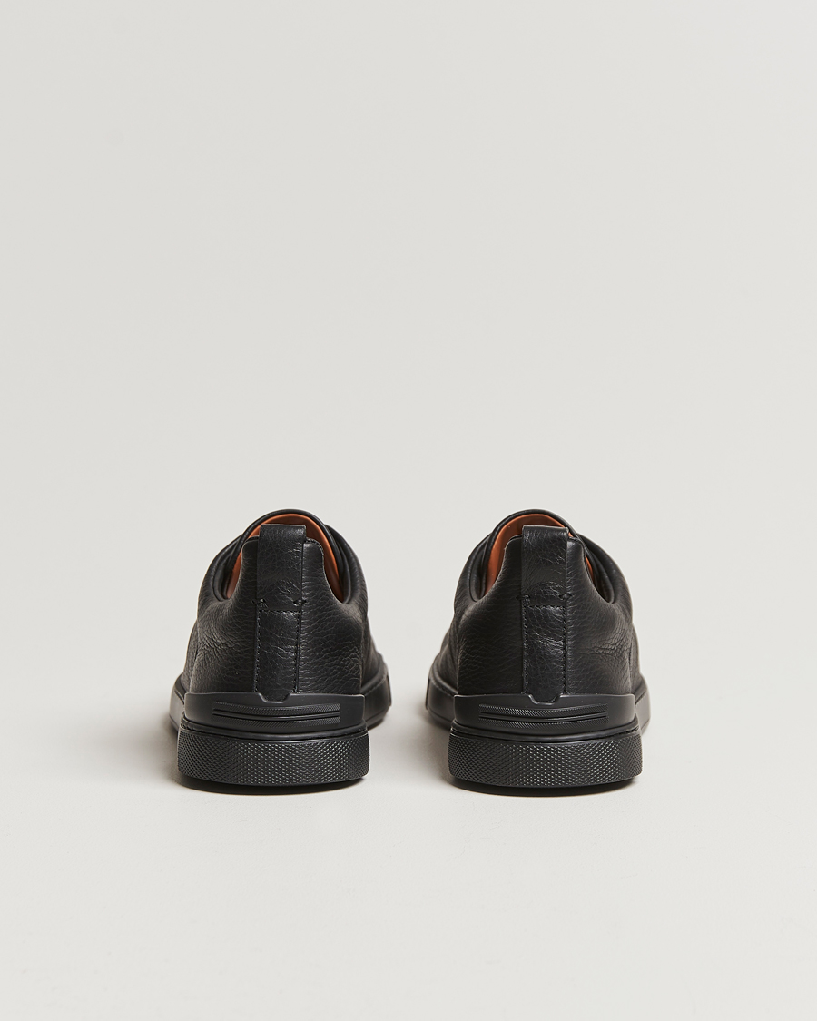 Heren | Zegna Triple Stitch Sneakers Full Black Deerskin | Zegna | Triple Stitch Sneakers Full Black Deerskin