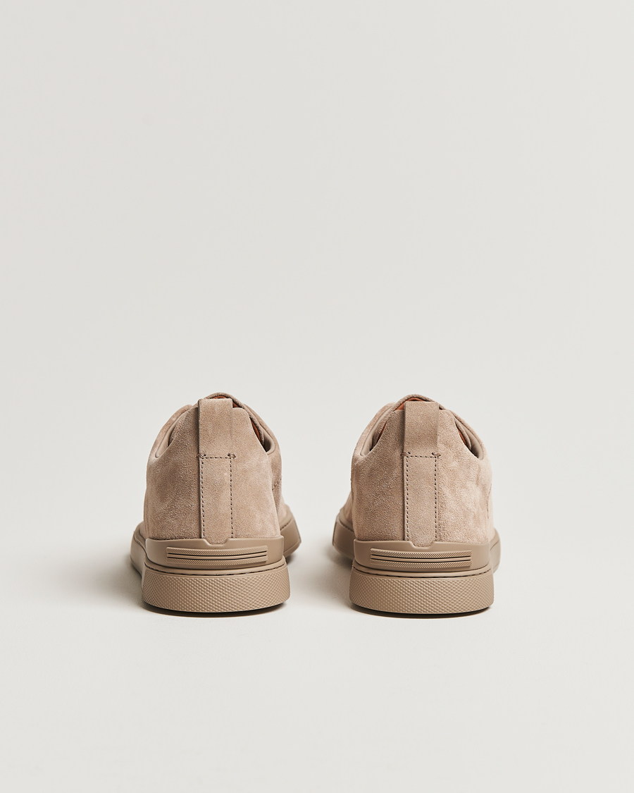 Heren | Zegna Triple Stitch Sneakers Full Beige Suede | Zegna | Triple Stitch Sneakers Full Beige Suede