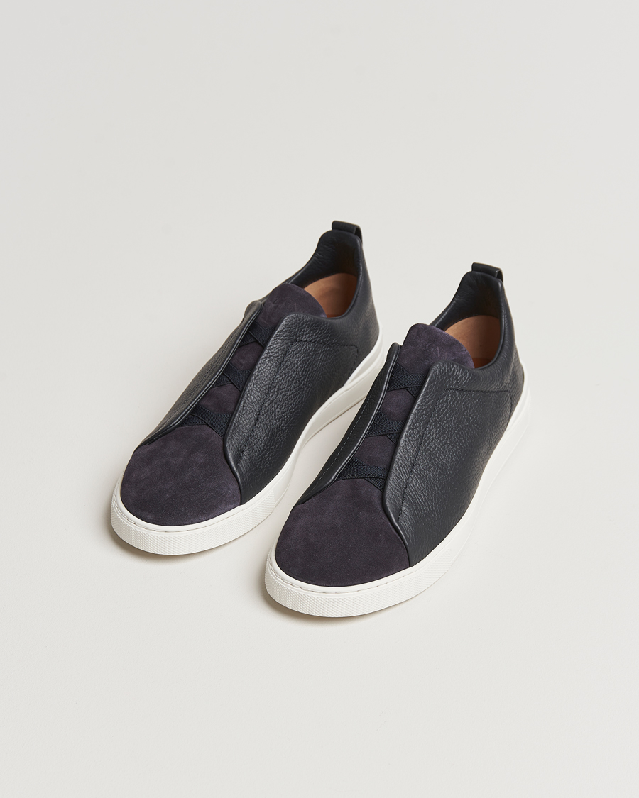 Heren | Zegna | Zegna | Triple Stitch Bi-Material Sneakers Navy