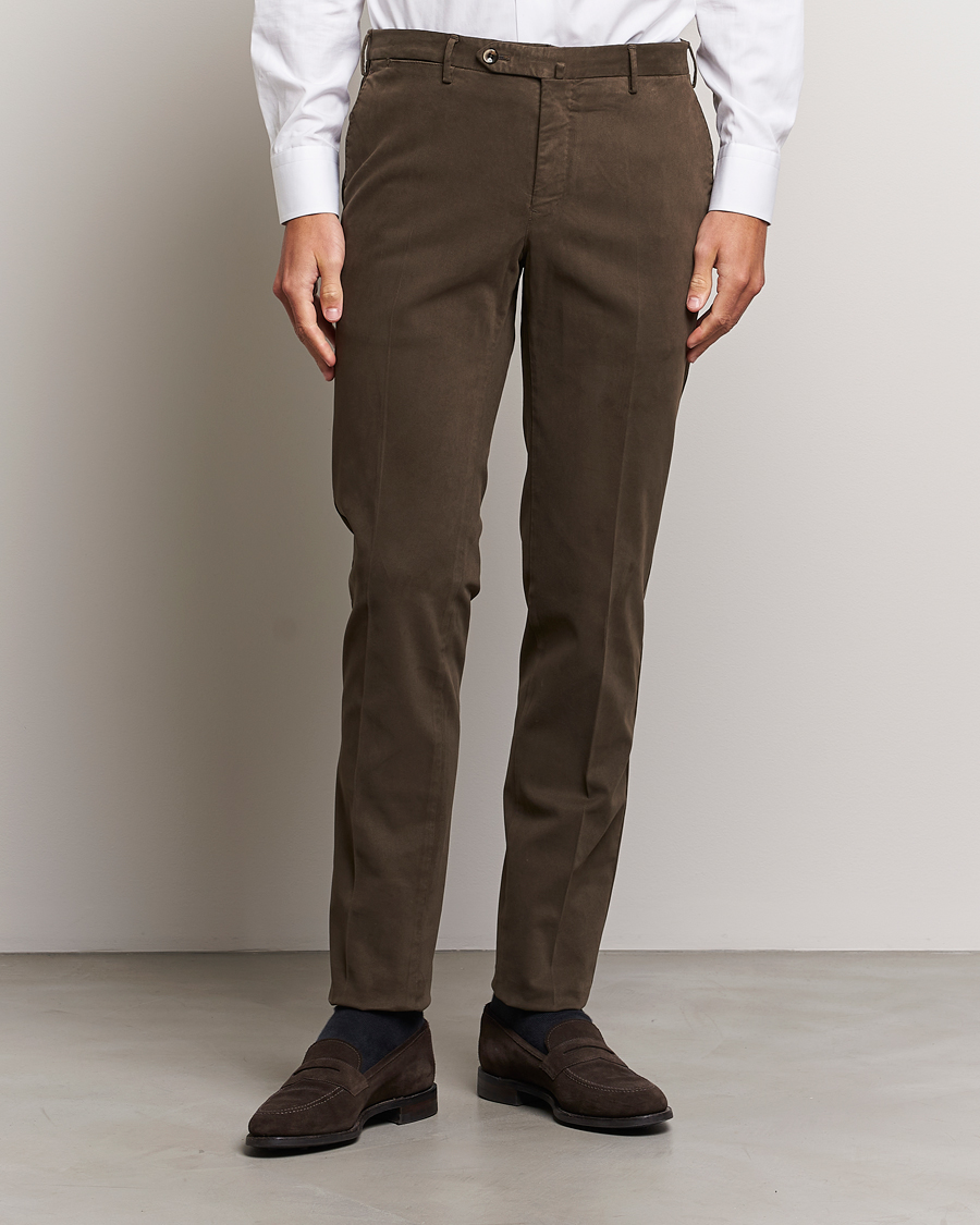 Heren | Broeken | PT01 | Slim Fit Cotton Stretch Chinos Dark Brown