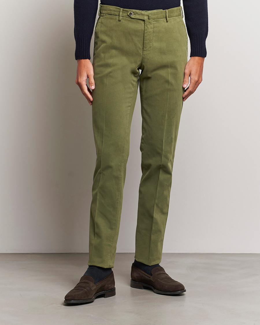 Heren | Italian Department | PT01 | Slim Fit Cotton Stretch Chinos Dark Green