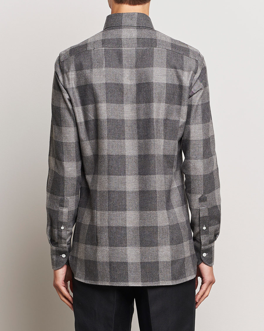 Heren | Overhemden | 100Hands | Large Checked Flannel Shirt Grey
