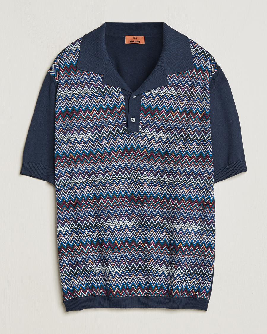 Heren | Polo's | Missoni | Cotton/Silk Polo Navy