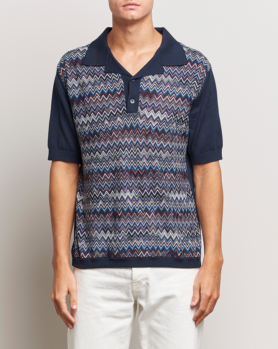 Heren | Polo's | Missoni | Cotton/Silk Polo Navy