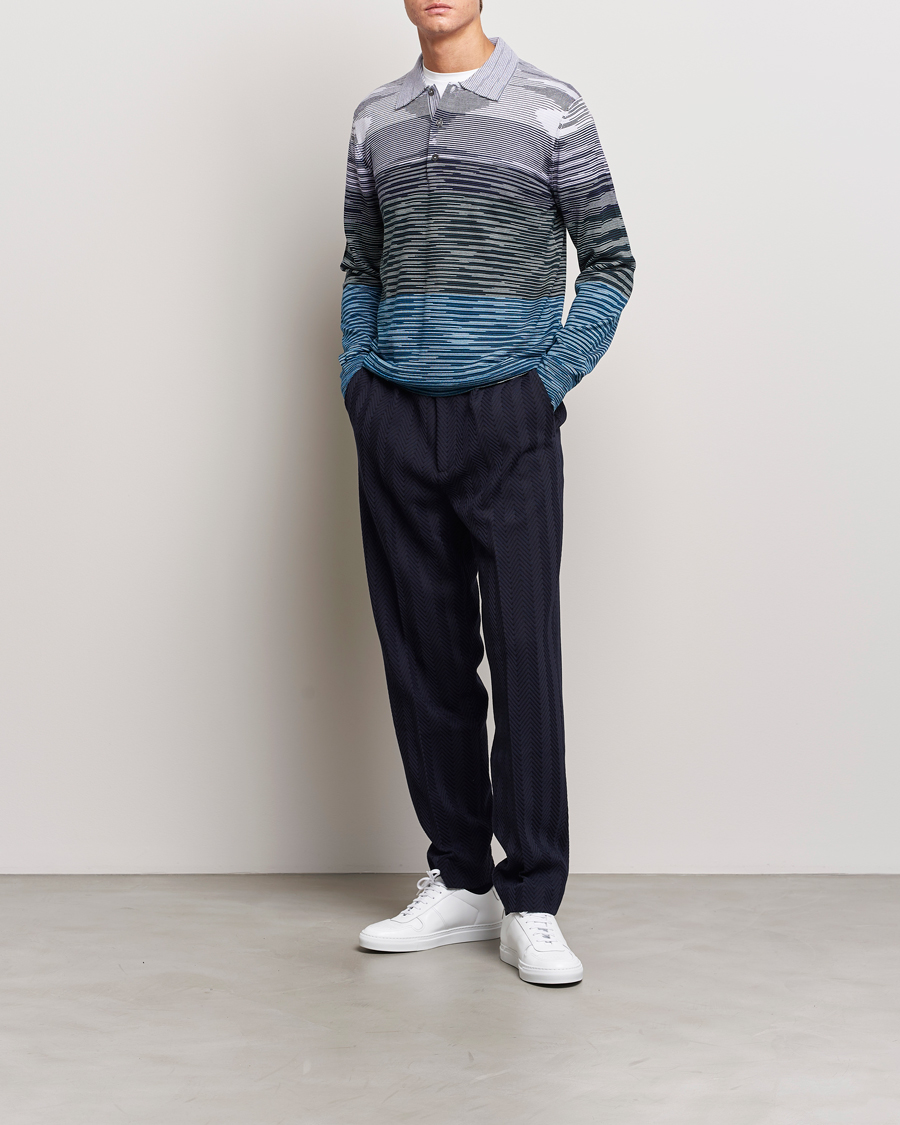 Heren | Broeken | Missoni | Tonal Zig-Zag Trousers Navy