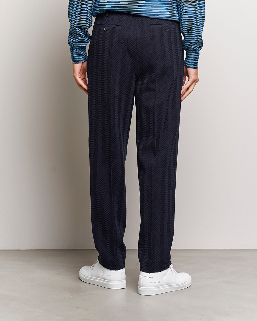 Heren | Broeken | Missoni | Tonal Zig-Zag Trousers Navy