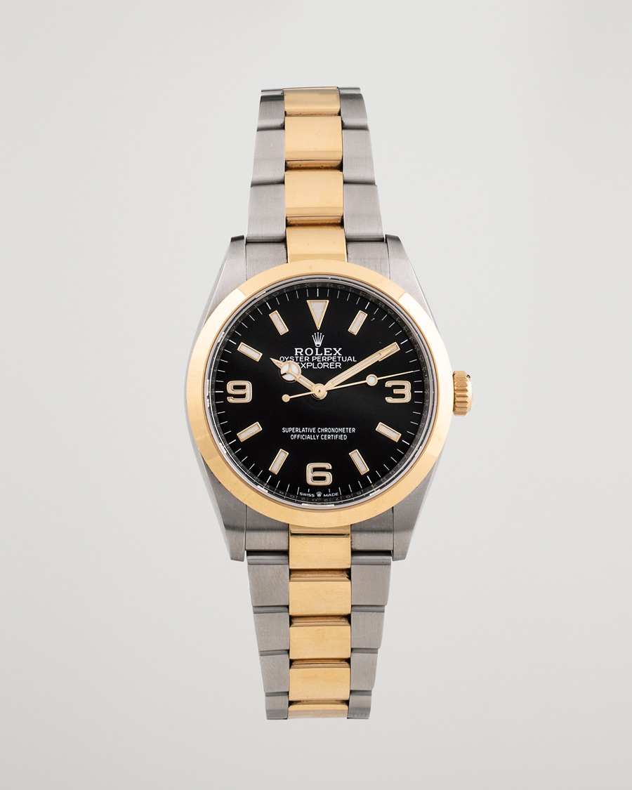 Heren | Rolex Pre-Owned Explorer Two Tone 124273 Steel Gold Black | Rolex Pre-Owned | Explorer Two Tone 124273 Steel Gold Black