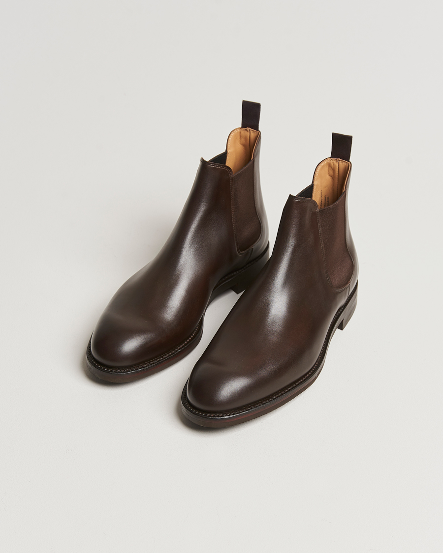 Heren | Laarzen | Crockett & Jones | Chelsea 5 Dk Brown Wax Calf