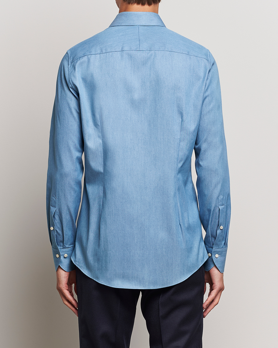 Heren | Overhemden | Stenströms | 1899 Slim Denim Twill Shirt Indigo