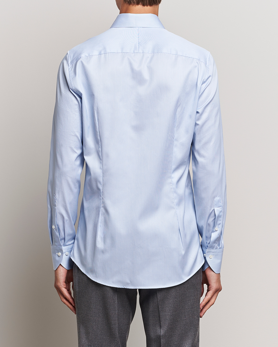 Heren | Overhemden | Stenströms | 1899 Slim Supima Cotton Twill Stripe Shirt Blue