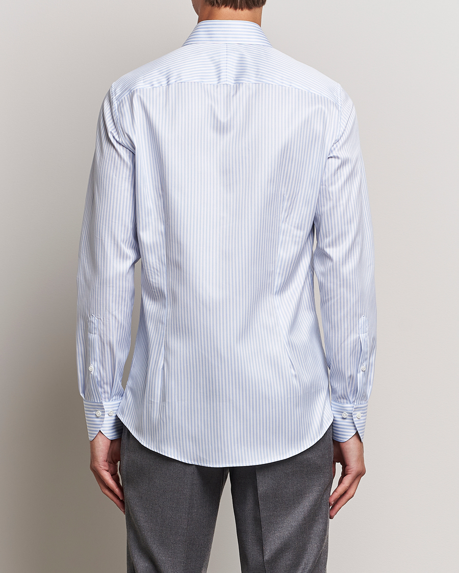 Heren | Overhemden | Stenströms | 1899 Slim Supima Cotton Stripe Shirt Blue