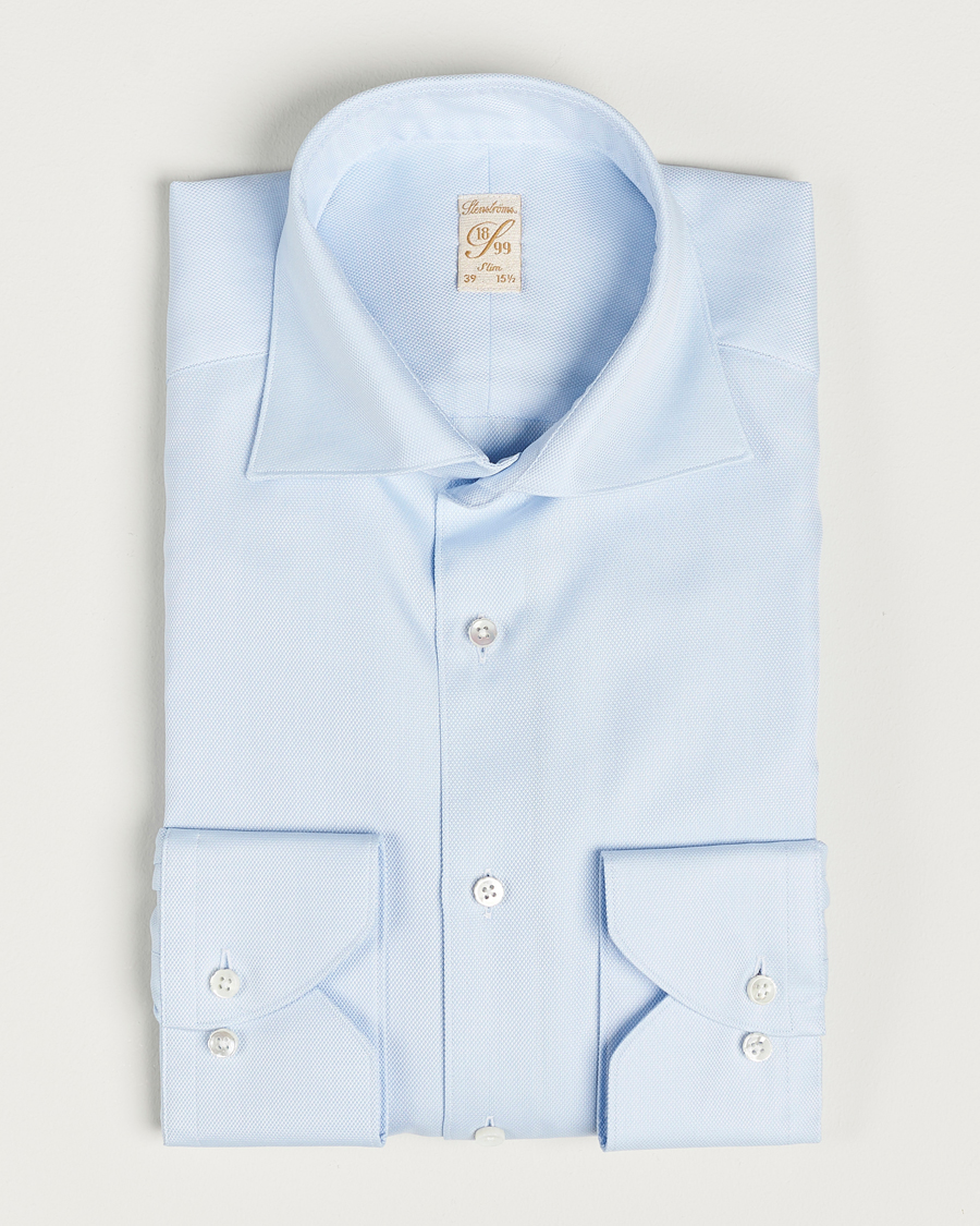 Heren | Zakelijke overhemden | Stenströms | 1899 Slim Cotton Royal Oxford Shirt Blue