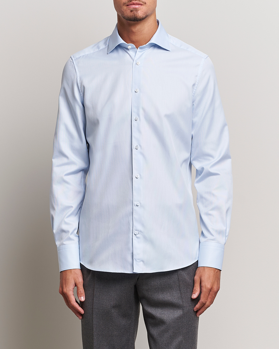 Heren | Zakelijke overhemden | Stenströms | 1899 Slim Cotton Royal Oxford Shirt Blue