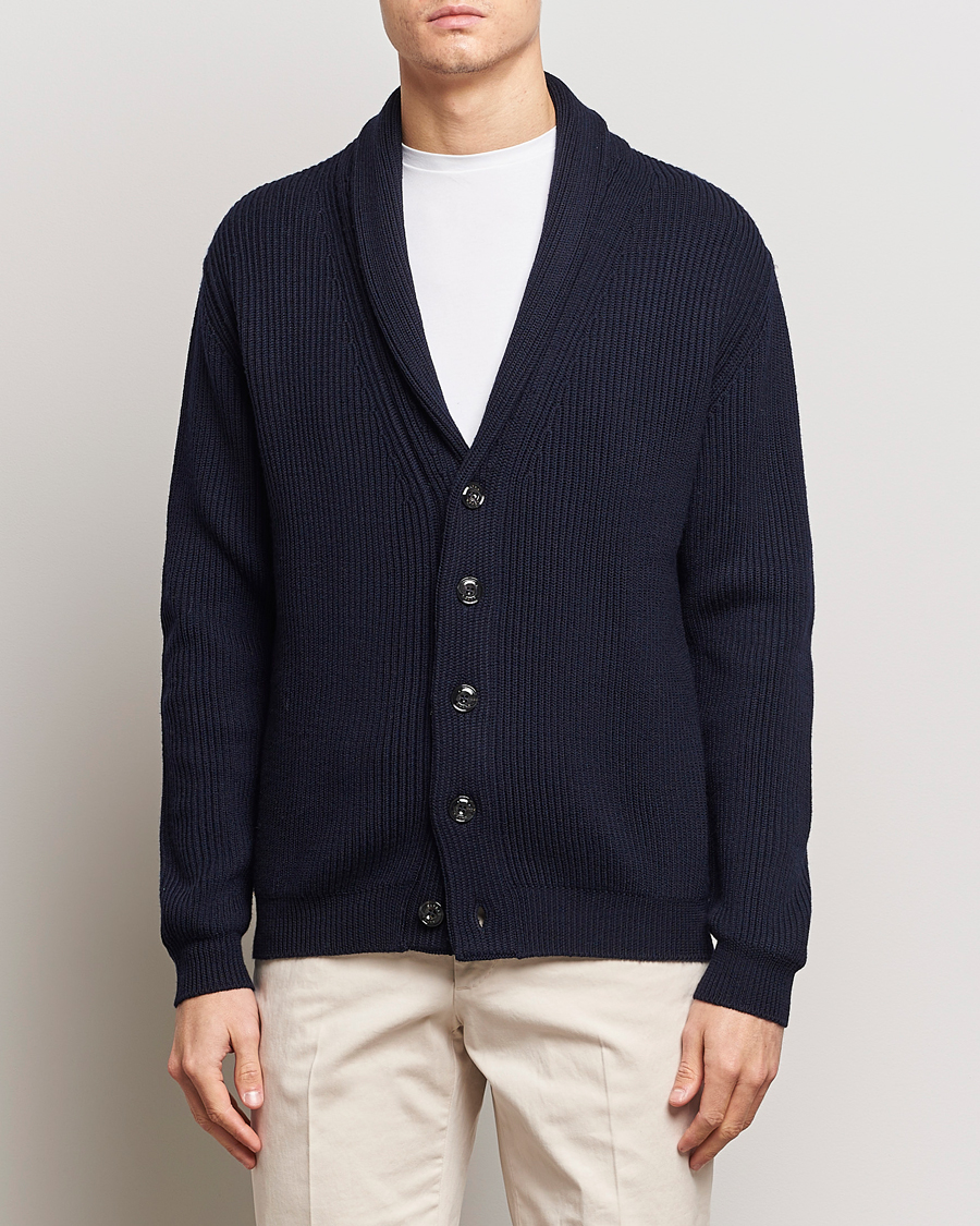 Heren | Carl of Carl Exclusives | Altea | Shawl Collar Cardigan Navy