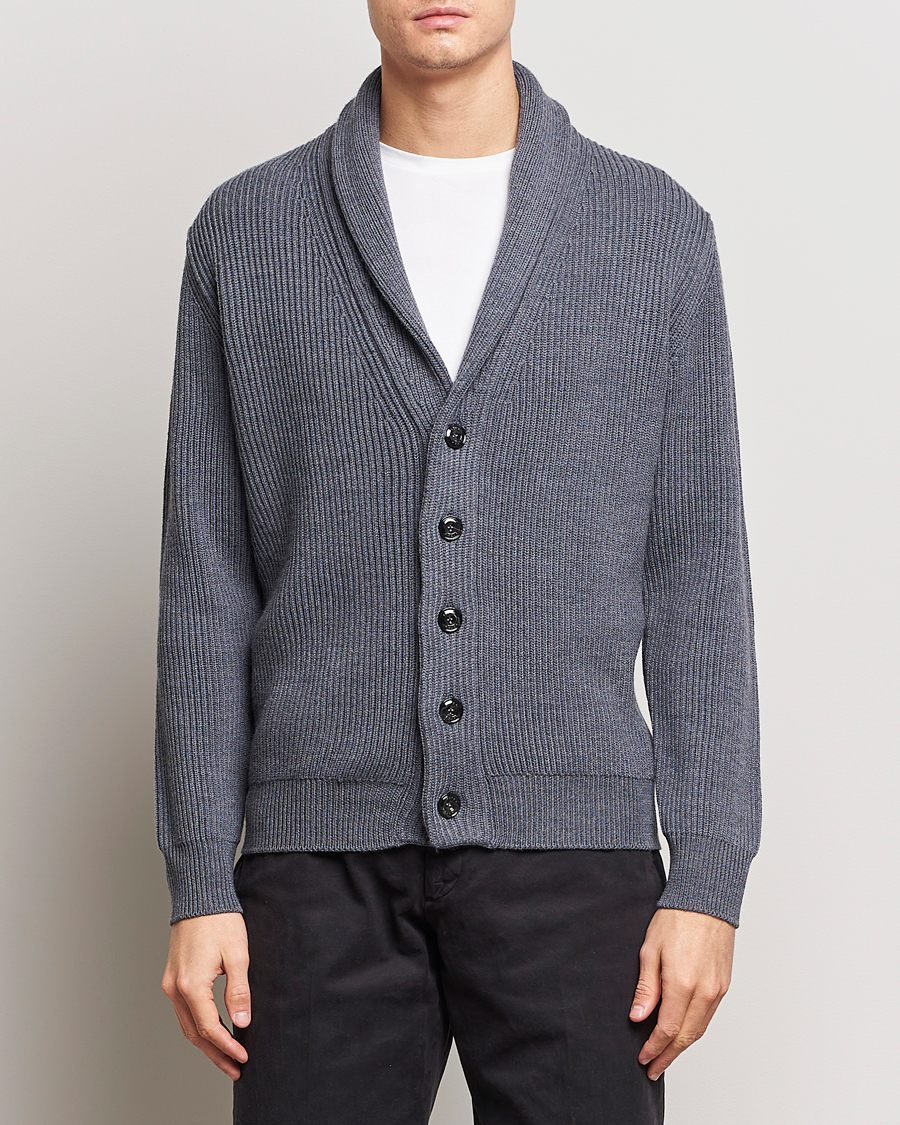 Men | Italian Department | Altea | Shawl Collar Cardigan Charcoal