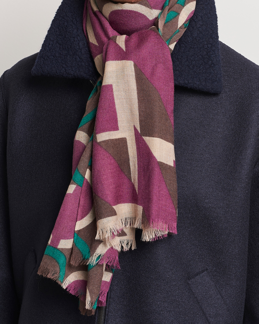 Heren |  | Altea | Printed Wool Scarf Brown