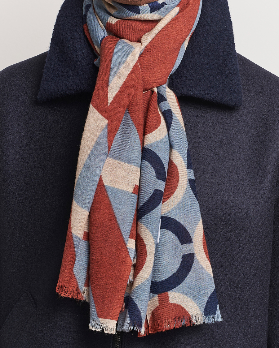 Heren |  | Altea | Printed Wool Scarf Brick