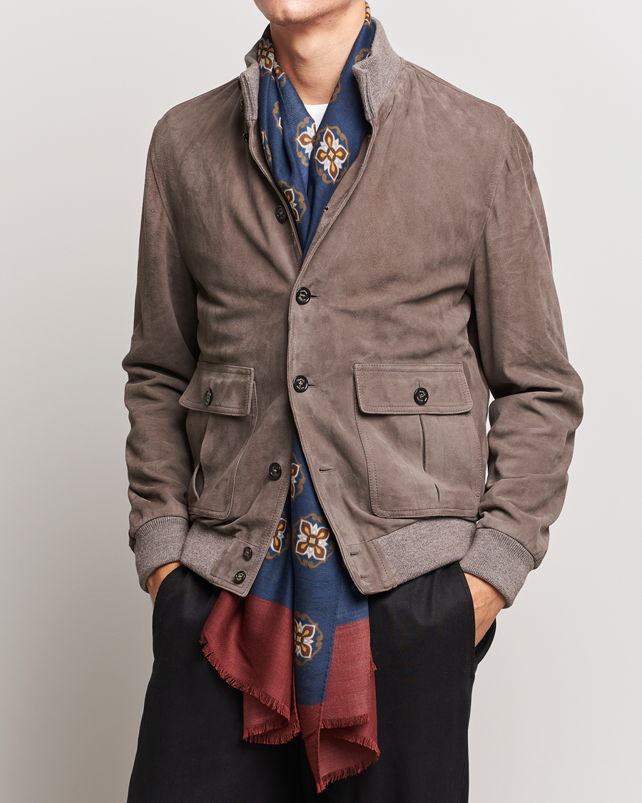 Heren | Altea Printed Medallion Wool Scarf Navy | Altea | Printed Medallion Wool Scarf Navy