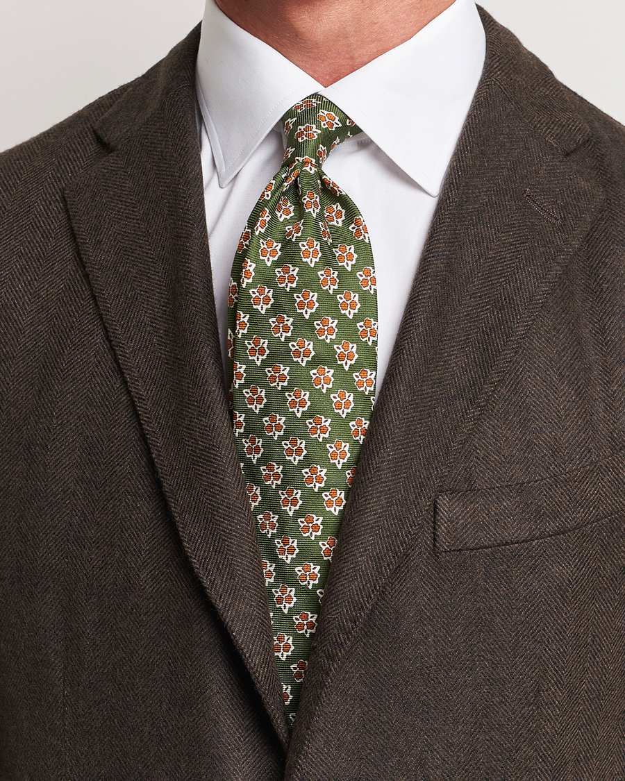 Heren |  | Altea | Printed Silk Tie Green