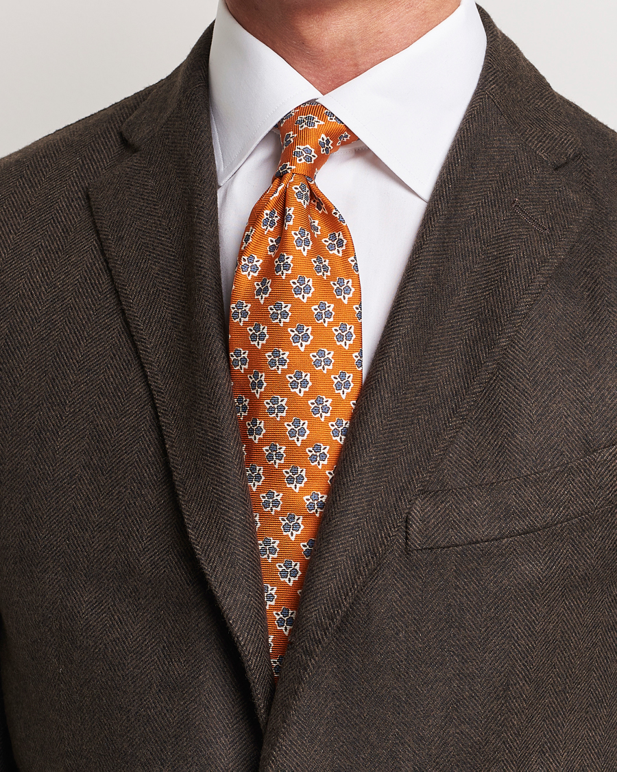 Heren |  | Altea | Printed Silk Tie Orange