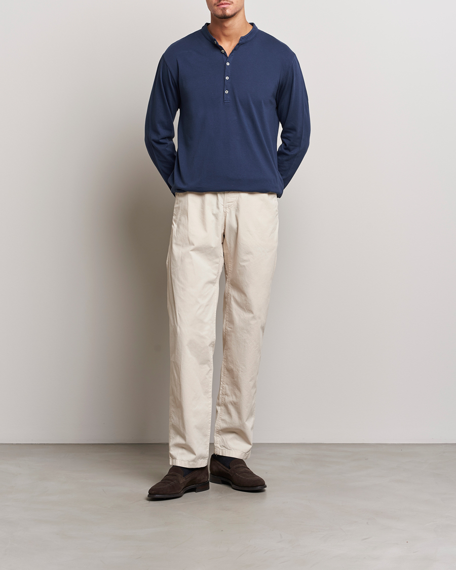 Heren | Truien | Massimo Alba | Hawai Cotton/Cashmere Henley Navy