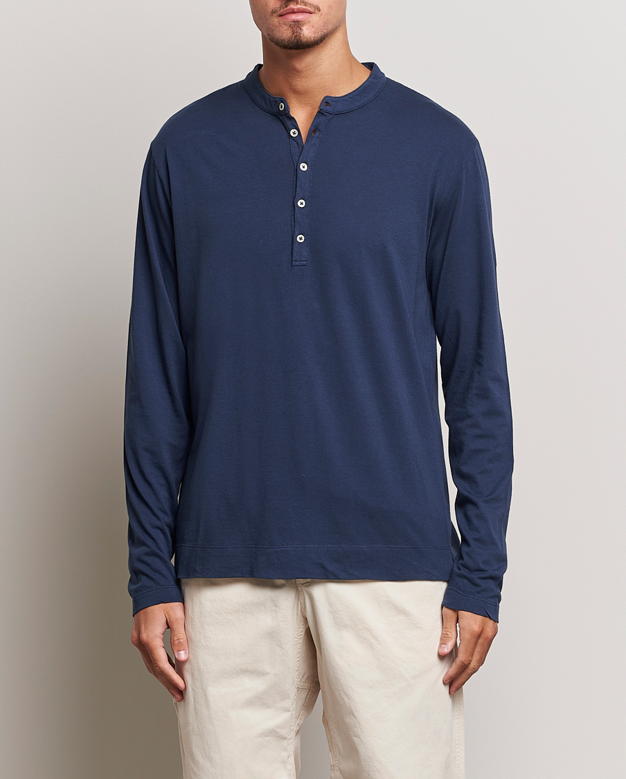 Heren | Truien | Massimo Alba | Hawai Cotton/Cashmere Henley Navy
