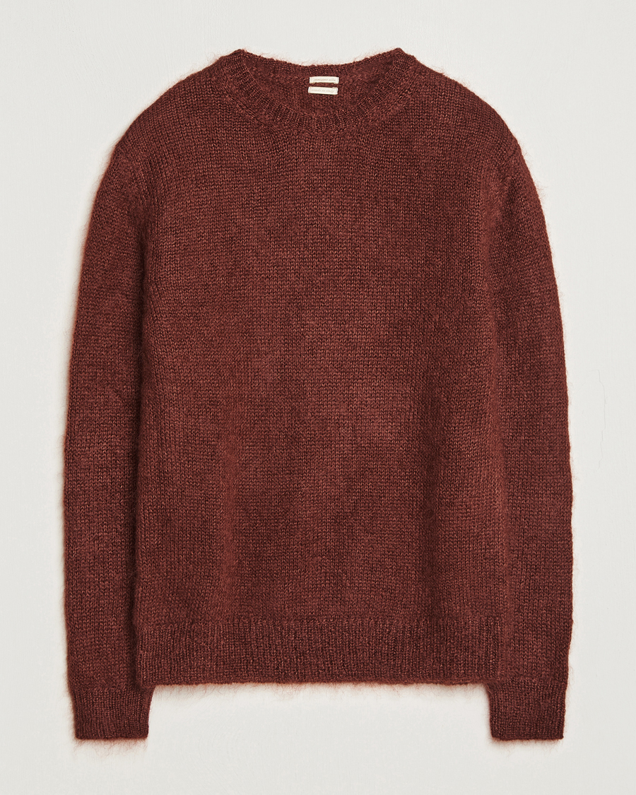 Heren | Truien | Massimo Alba | Alder Mohair/Silk Crew Neck Burnt Orange
