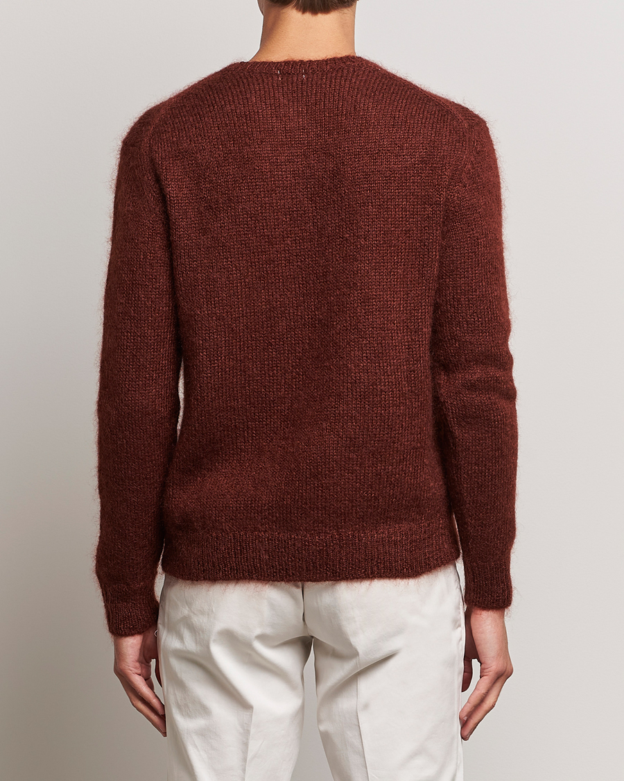 Heren | Truien | Massimo Alba | Alder Mohair/Silk Crew Neck Burnt Orange