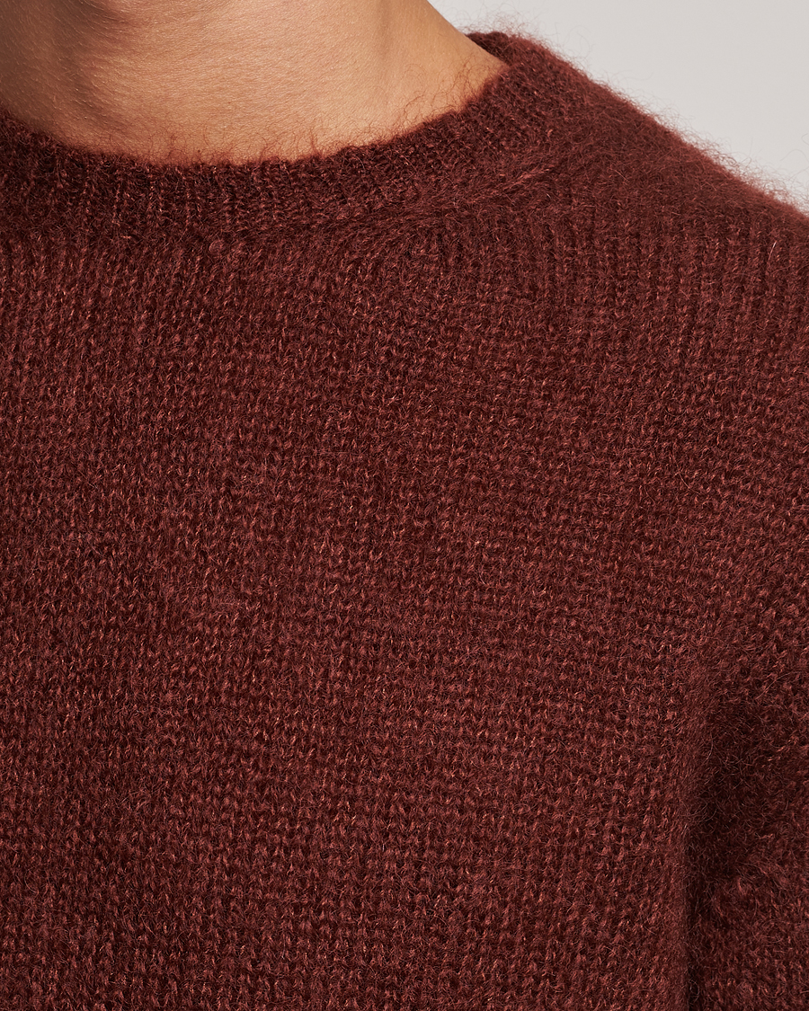 Heren | Truien | Massimo Alba | Alder Mohair/Silk Crew Neck Burnt Orange