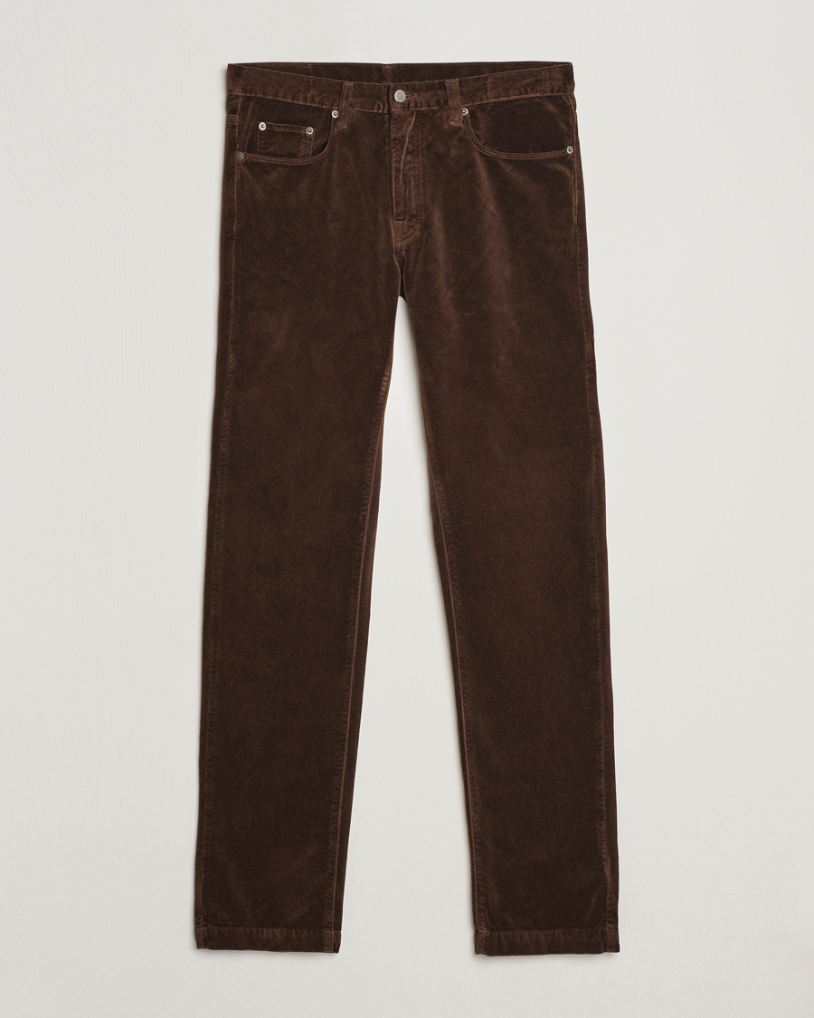 Heren | Broeken | Massimo Alba | Regular Fit Velvet 5-Pocket Pants Chestnut