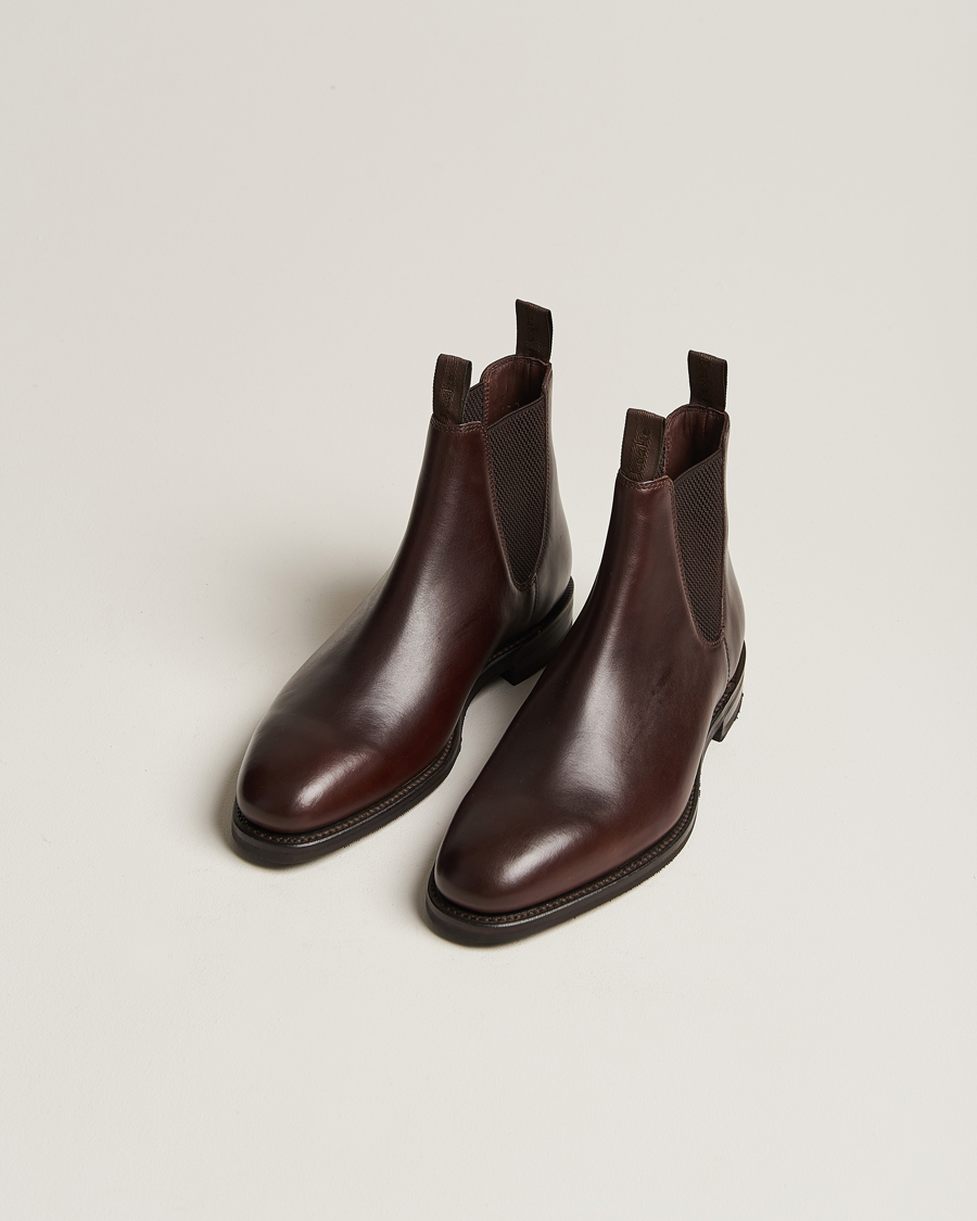 Heren | Handgemaakte schoenen | Loake 1880 | Emsworth Chelsea Boot Dark Brown Leather