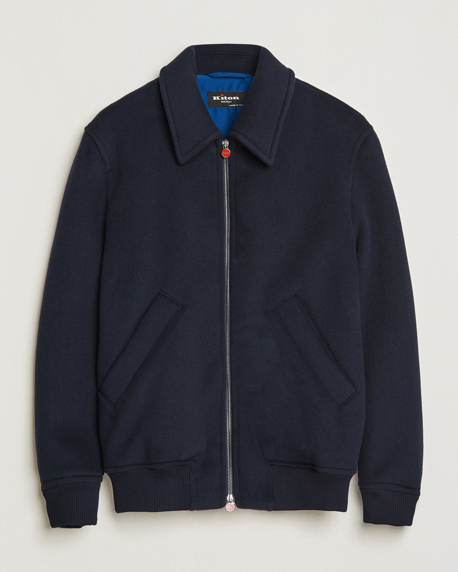 Heren | Jassen | Kiton | Wool/Cashmere Bomber Jacket Navy