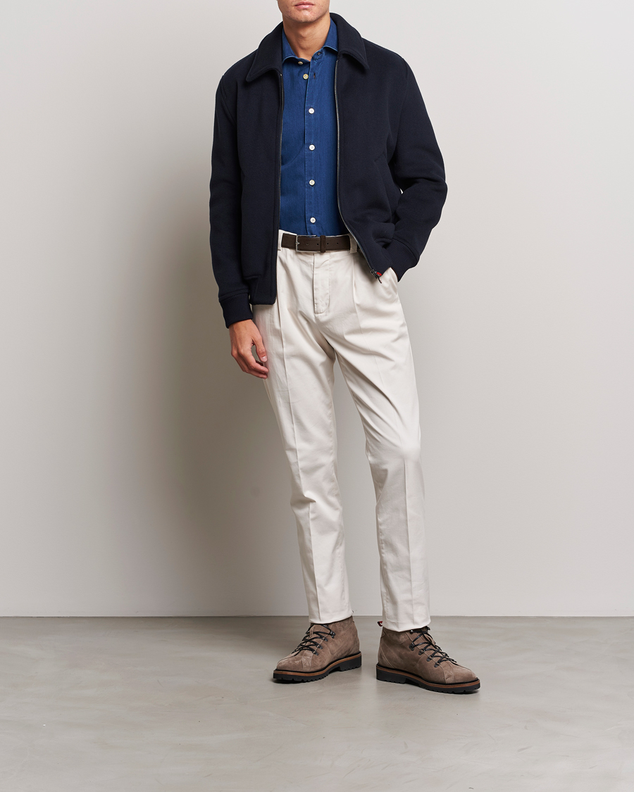 Heren | Jassen | Kiton | Wool/Cashmere Bomber Jacket Navy