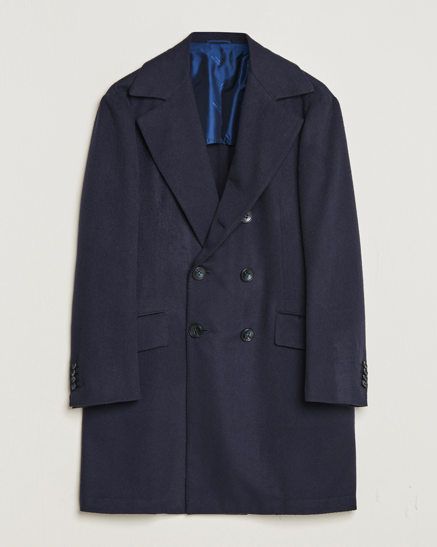 Heren | Jassen | Kiton | Double Breasted Cashmere Coat Navy