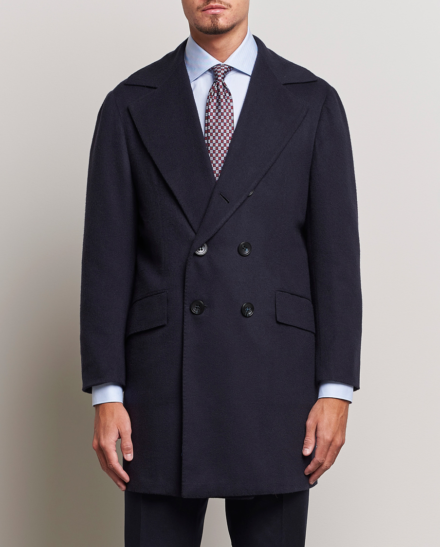 Heren | Jassen | Kiton | Double Breasted Cashmere Coat Navy