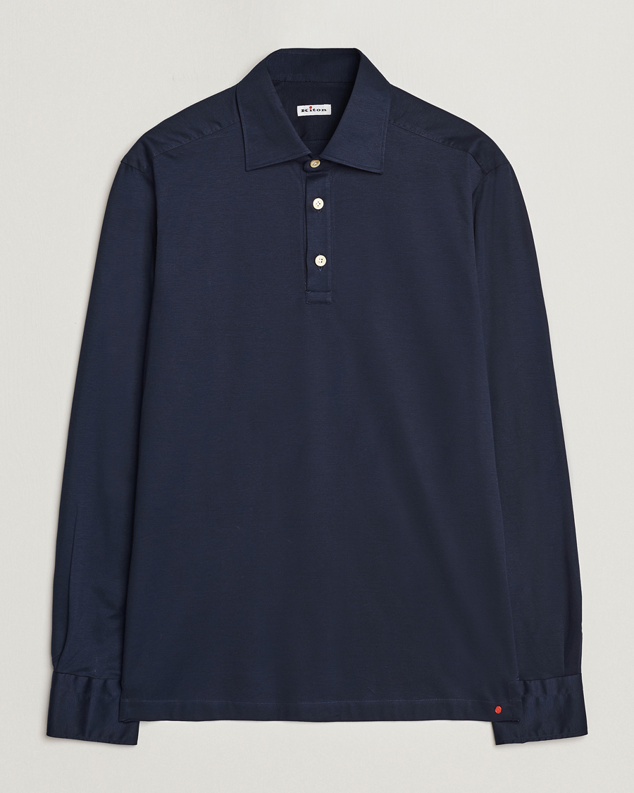 Heren | Overhemden | Kiton | Popover Shirt Navy