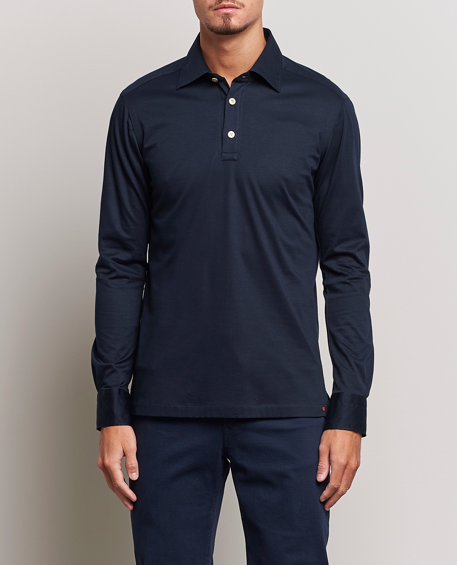 Heren | Overhemden | Kiton | Popover Shirt Navy