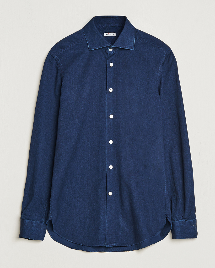 Heren | Kiton | Kiton | Slim Fit Denim Shirt Dark Blue Wash