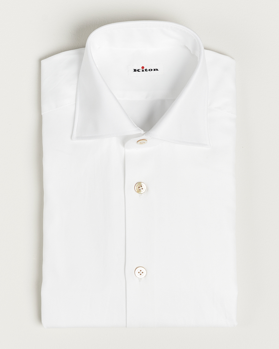 Heren | Zakelijke overhemden | Kiton | Slim Fit Royal Oxford Shirt White