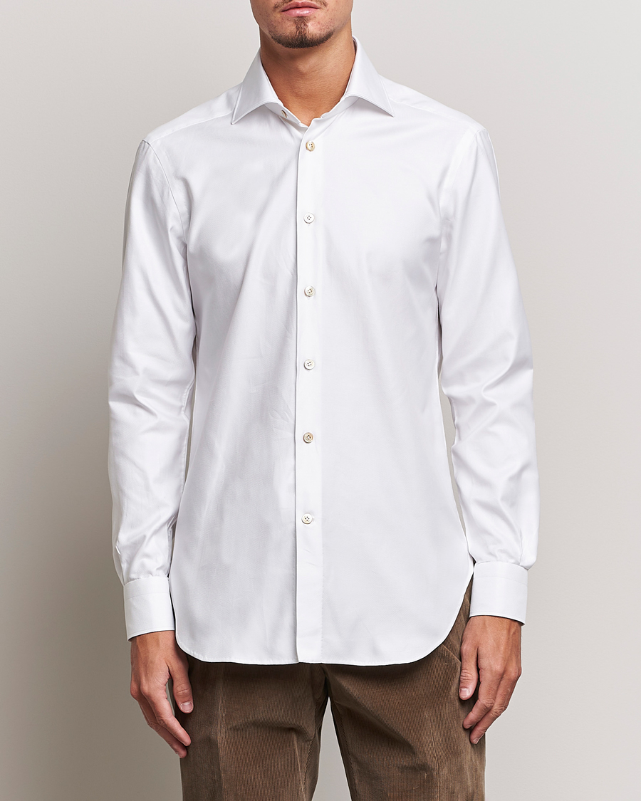Heren | Kiton | Kiton | Slim Fit Royal Oxford Shirt White