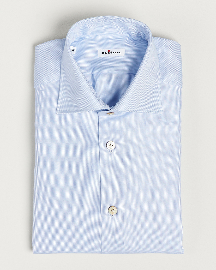 Heren | Kiton | Kiton | Slim Fit Royal Oxford Shirt Light Blue
