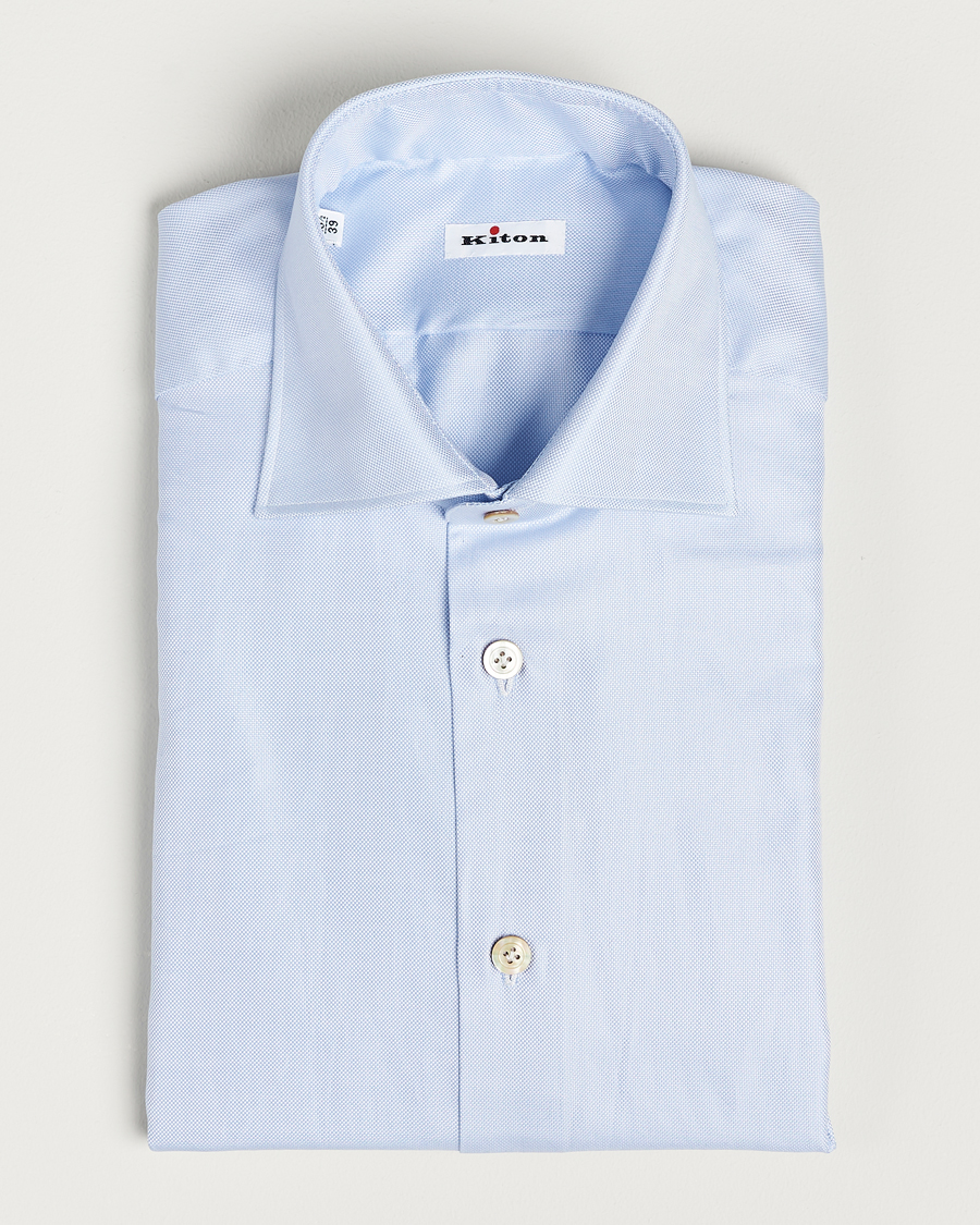 Heren | Overhemden | Kiton | Slim Fit Royal Oxford Shirt Light Blue