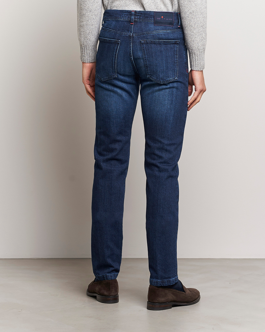 Heren | Jeans | Kiton | Slim Fit Stretch Jeans Medium Blue Wash