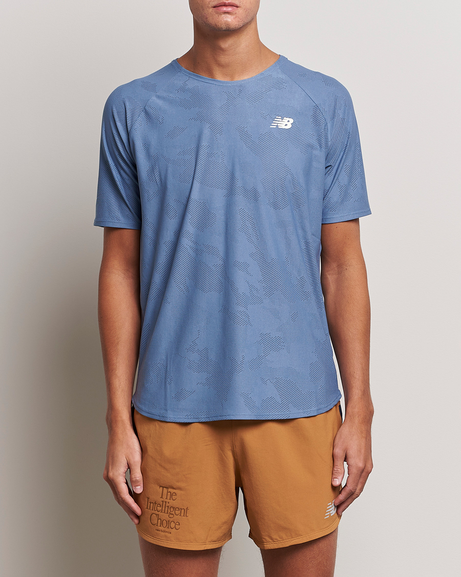 Heren | T-Shirts | New Balance Running | Q Speed Jacquard T-Shirt Mercury Blue